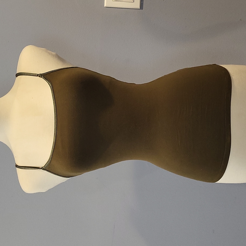 Small Olive Green Ambiance Cami Tank Top Adjustable Straps